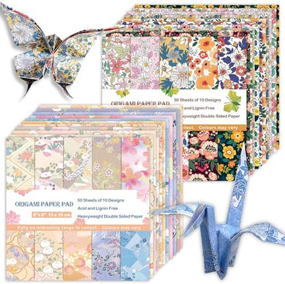 Origami Paper Kit 100 Sheets, 6x6 Inch Double Sided 40 Vivid Colored Paper by Bestartsuppliesforyou