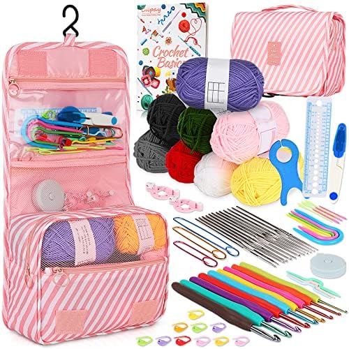 Coopay 63 Pcs Crochet Kit for Beginners, All-in-One Crochet Starter Kits by Coopay
