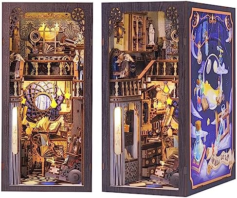 CUTEBEE Book Nook Kit - DIY Miniature House Kit for Adults and Teens, Dollhouse Booknook Tiny House Model Build Bookshelf Decor, Gifts for Family, Friends by CUTEBEE