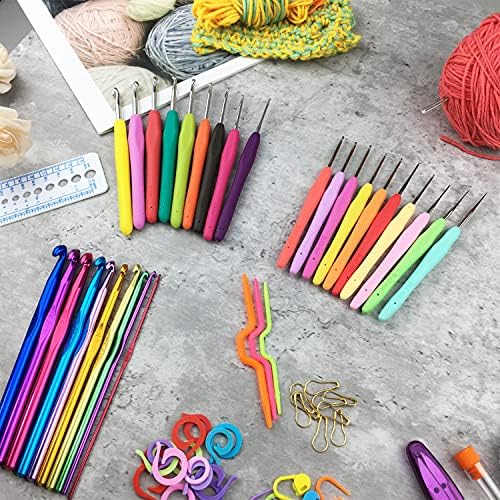 100pcs Crochet Hooks Set in Case Ergonomic Soft Grip Handles Weave Yarn Knitting Needles Kit and Crochet Needle Accessories Crochet Kit Complete Crochet Set for Beginners and Experiecced Crochet Lover - Image 5
