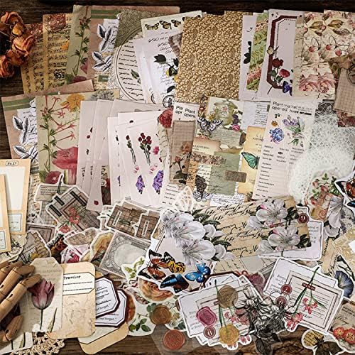 BLEDS 400PCS Vintage Journaling Supplies Scrapbook Paper Stamp Stickers - Image 3
