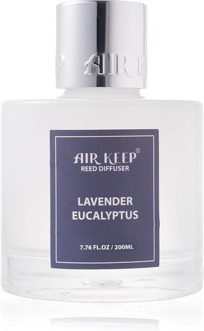 Airkeep Reed Diffuser Set/Lavender Eucalyptus/6.76 fl oz(200ml)/1 Pack/Home & Office Decor Aromatherapy Diffuser Oil Gift Set