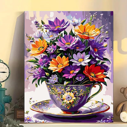 Arttoplus Flowers Paint by Numbers Kit for Adults Beginner 16x20 inch - Image 3