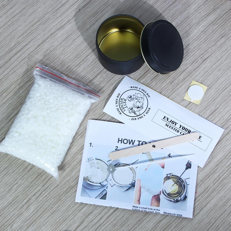 DIY Candle Making Supplies for Adults and Beginners, Including Soybean Wax, Exquisite Stickers, Candle Jars, Wicks, and Homemade Candle jar Sets with Essential Oils. - Image 5