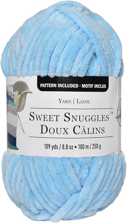 Loops & Threads Sweet Snuggles Yarn - Solid Yarn for Knitting, Crochet, Weaving, Arts & Crafts - Sky Blue, Bulk 18 Pack