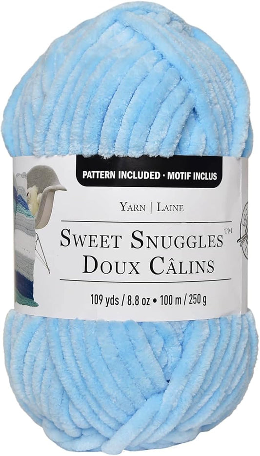 Loops & Threads Sweet Snuggles Yarn - Solid Yarn for Knitting, Crochet, Weaving, Arts & Crafts - Sky Blue, Bulk 18 Pack