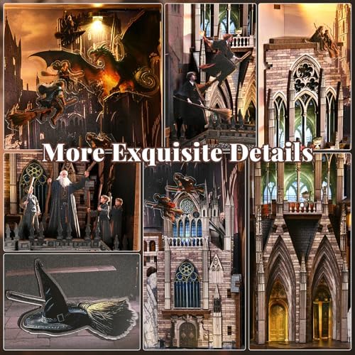MiniCity Book Nook Kit, DIY Miniature House Kit for Adults, Teens and Beginners, Dollhouse Booknook Library Tiny House Bookshelf Decor (Introduction to Magical Flight) - Image 4