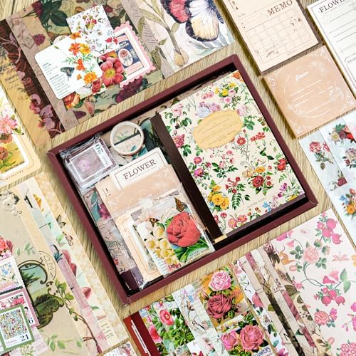 Scrapbooking Supplies Kit, A6 Grid Notebook, Vintage Junk Journaling Kit - Image 6