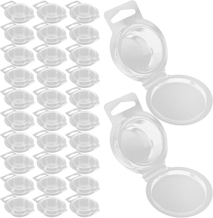 Alipis 100pcs Transparent Wax Melt Molds with Plastic Packaging Boxes for DIY Soap and Candle Cubes Clear Clamshell Containers for Fresh Fragrant Storage