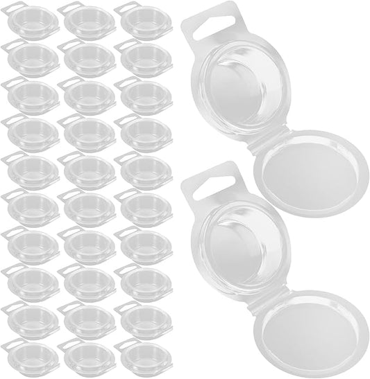 Alipis 100pcs Transparent Wax Melt Molds with Plastic Packaging Boxes for DIY Soap and Candle Cubes Clear Clamshell Containers for Fresh Fragrant Storage