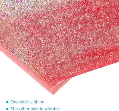 MECCANIXITY 100 Sheet Glitter Origami Paper 4x4 Inch Shiny Sparkly Square Folding Sheet 10x10cm Iridescent Paper for DIY Art, Craft Decor, Red - Image 4