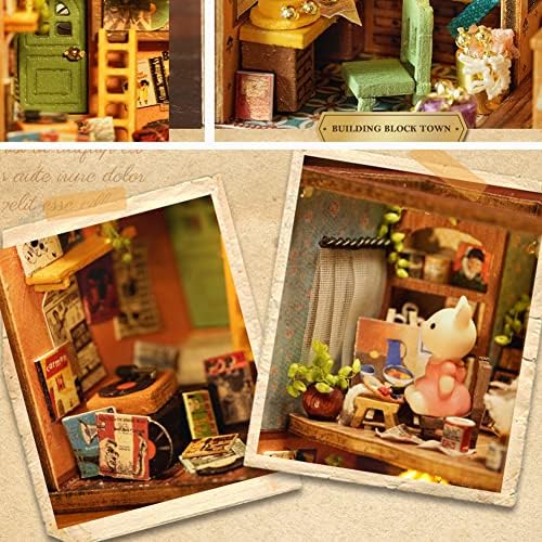 Mini 3D Wooden Doll House Craft Model with LED,DIY Miniature and Furniture Dollhouse Kit,Creative Room Idea for Valentine's Day Birthday Gift (Ava's Workshop) - Image 3
