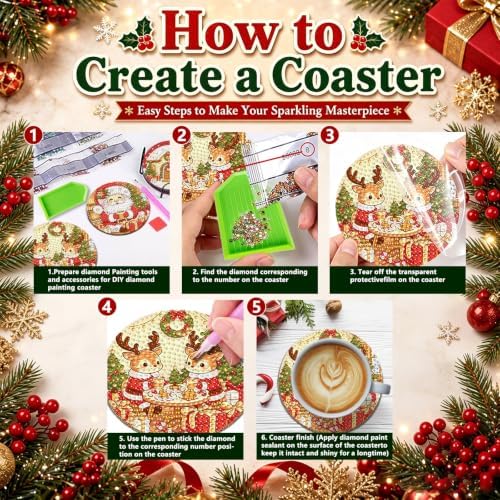 DOTZSO Diamond Art Coasters Kit for Adults, Diamond Painting Coasters - Image 6