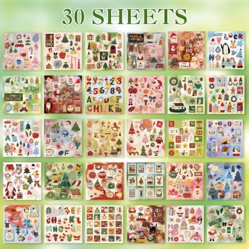 600+ PCS Cute Christmas Scrapbook Sticker Book, Holiday Decor & Ins Little Object Theme Stickers, Art Scrapbook Supplies for Adults Teens Women Girls Junk Journaling Planner Crafts - Image 2