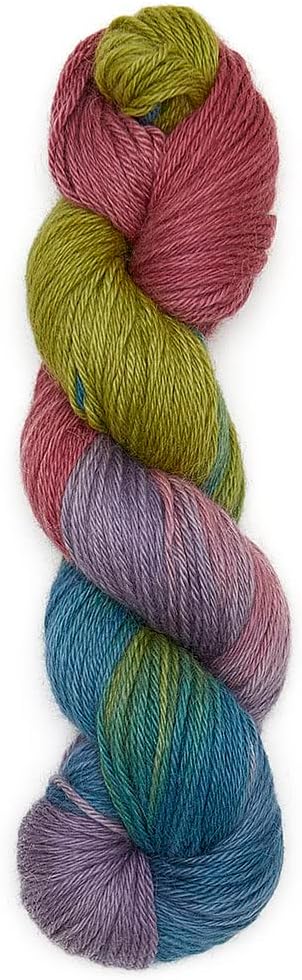 100% Baby Alpaca Yarn Wool 100g Hank DK Weight Hand Dyed Made in Peru - Heavenly Soft and Perfect for Knitting and Crocheting (Wild Flowers, DK Hand Dyed - 100g Hank)