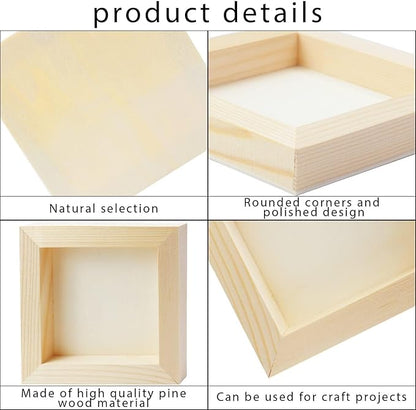 FSWCCK 10 Pack 5 x 5 inch Wood Panel Boards, Unfinished Wood Canvas Panels for Crafts, Painting Canvas, DIY Art Projects, Pouring, Arts Use with Oils, Acrylics