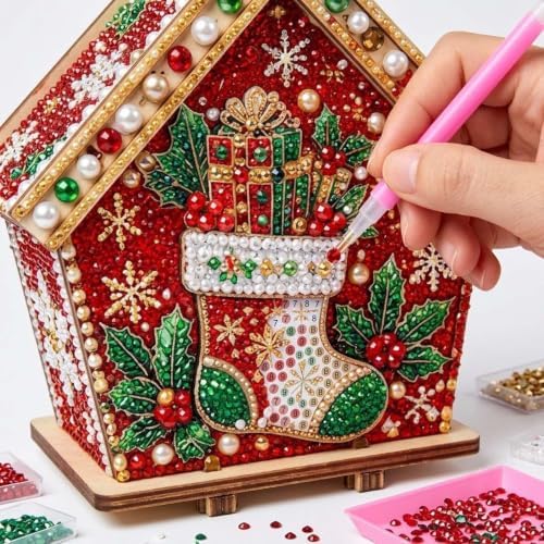 Christmas Diamond Pearl Painting Suncatcher Kit Christmas Ornaments 2026 (Style-A) - Image 4