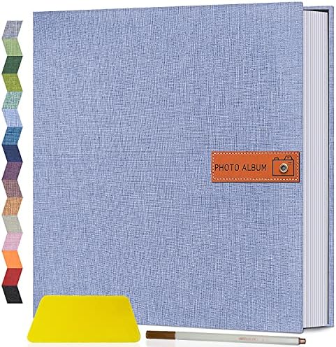 Popotop Large Photo Album Self Adhesive 4x6 5x7 8x10 Scrapbook Album DIY Picture Book,Gifts for Mom,Family Baby and Wedding,with Metal Pen and Plastic Board by Popotop