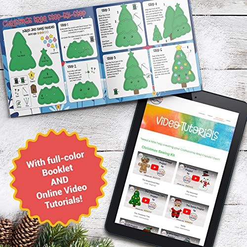 Craftorama Sewing Kit for Kids, Fun and Educational Christmas Craft Set for Boys and Girls Age 7-12, Sew Your Own Felt Christmas Set Craft Kit for Beginners, 165 Piece Set - Image 4