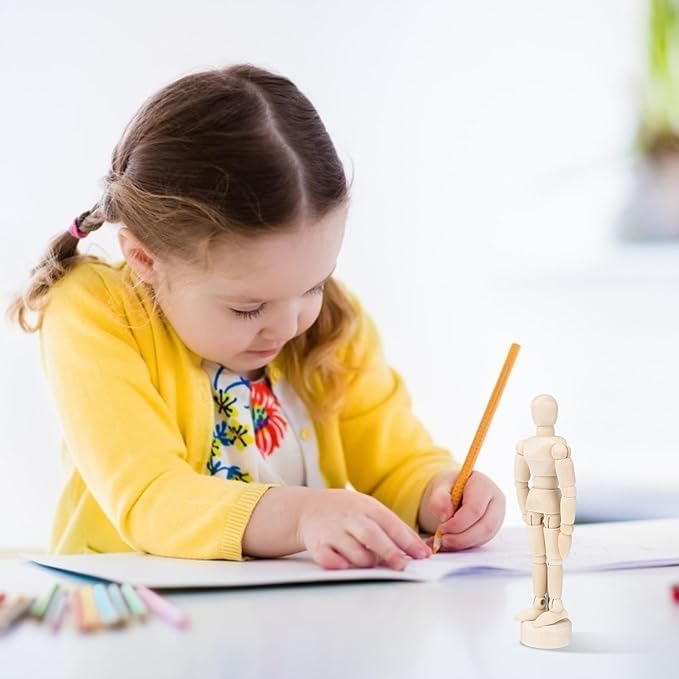 VICASKY Wooden Mannequin Drawing Dolls 12pcs Artists Jointed Figure Model 4. 5 Inches Artist with Stand for Or Desktop Decor