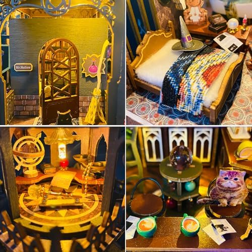 Plustopoy DIY Miniature House Kit: 3D Wooden Puzzle Miniature Kit with LED Lights, Small Tools & Music Box, Tiny House Diorama Building Kit for Adults Teens, Mini Wooden Dollhouse Creative Gift - Image 2
