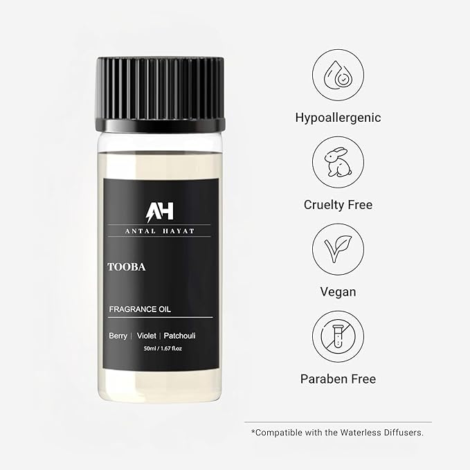 Hotel Scents Diffuser Tooba Oil 50ml - Inspired by La Vie Est Belle Perfume - Berry, Patchouli & Violet - Home Luxury Scent Oil for Waterless & Ultrasonic Diffuser - Premium Fragrance Oil