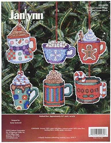 Janlynn Counted Cross Stitch Kit, Coca Mug Ornaments,Brown by Janlynn