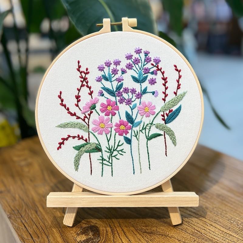 COCOMOX Floral Embroidery Kits for Beginners Adults, Cross Stitch Kits - Image 2