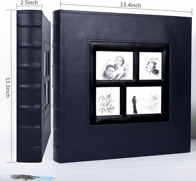RECUTMS Self Adhesive Scrapbook - 60 Page Magnetic Inner Photo Album for Wedding, Family, Baby & Anniversary - Holds 3x5, 4x6, 5x7, 6x8, 8x10 Photos
