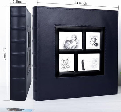 RECUTMS Self Adhesive Scrapbook - 60 Page Magnetic Inner Photo Album for Wedding, Family, Baby & Anniversary - Holds 3x5, 4x6, 5x7, 6x8, 8x10 Photos