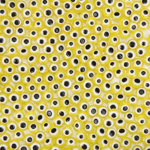 200pcs Evil Eye Beads Yellow Resin lampwork Beads Smooth Surface for DIY Jewelry Bracelets Necklaces Earrings Craft Gift Making(Yellow) - Image 5