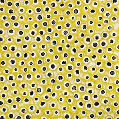 200pcs Evil Eye Beads Yellow Resin lampwork Beads Smooth Surface for DIY Jewelry Bracelets Necklaces Earrings Craft Gift Making(Yellow) - Image 5
