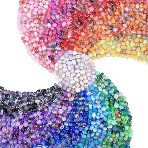 Aipridy 260 Pcs Large Hole European Beads, Craft Supplies Kit, Assorted Mixed Color Lampwork Spacer Beads for DIY Bracelet Jewelry Making(260, Mixed Pack by Style(25)) by AIPRIDY