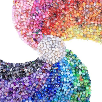Aipridy 260 Pcs Large Hole European Beads, Craft Supplies Kit, Assorted Mixed Color Lampwork Spacer Beads for DIY Bracelet Jewelry Making(260, Mixed Pack by Style(25)) by AIPRIDY