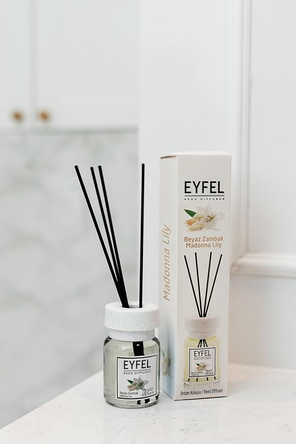 EYFEL Reed Diffusers for Home – White Lily Reed Diffuser Set 4.05 fl oz Oil Diffuser Sticks, Bathroom Diffuser, Home Fragrances, Scented Sticks, Home Décor