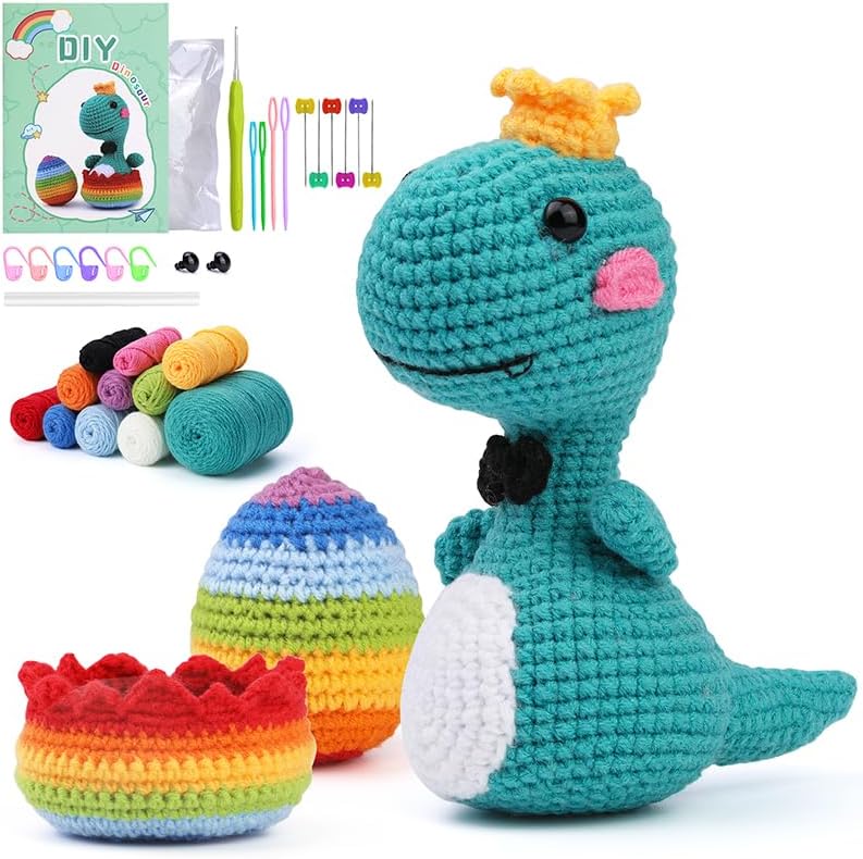 Spearlcable Crochet Kit for Beginners, Crochet Starter Kit with Step-by-Step Video Tutorials, DIY Knitting Kit Crochet Animal Kits for Adults by SpearlcableDirect