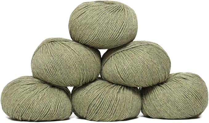 100% Baby Alpaca Yarn Wool Set of 6 Skeins (300 Grams) DK Weight - Made in Peru - Heavenly Soft and Perfect for Knitting and Crocheting (Soft Mint, DK - 6 Skeins)