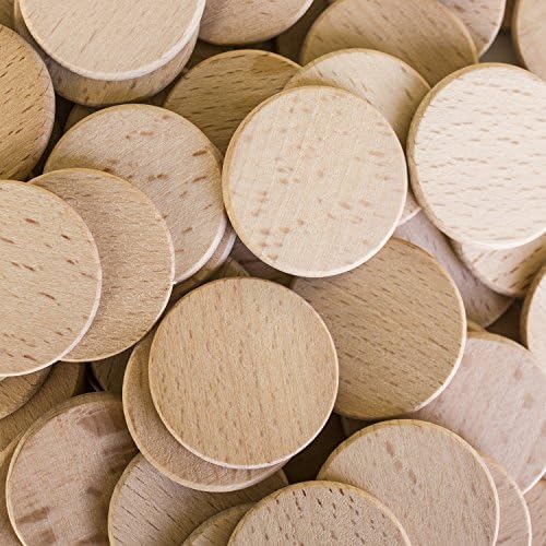Super Z Outlet Round Unfinished 1.5" Wood Cutout Circles Chips for Arts & Crafts Projects, Board Game Pieces, Ornaments (100 Count) by SuperZOutlet