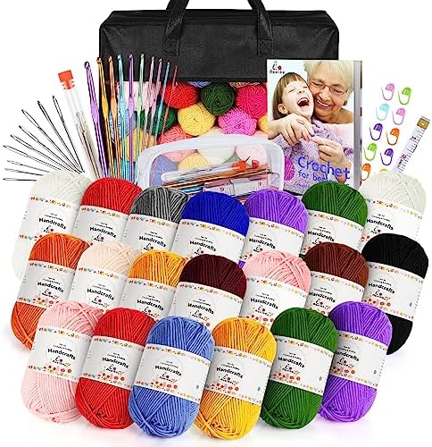 Aeelike 1093 Yards for Crocheting, Crochet Starter Kits, Black by Aeelikescrochetworld