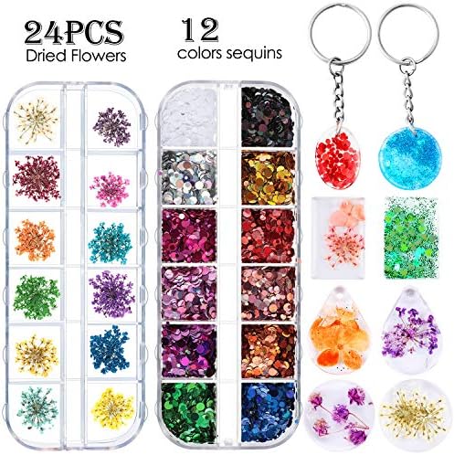 WILLBOND 67 Pieces Resin Keychain Molds Silicone with Hole, 5 Shapes - Image 3