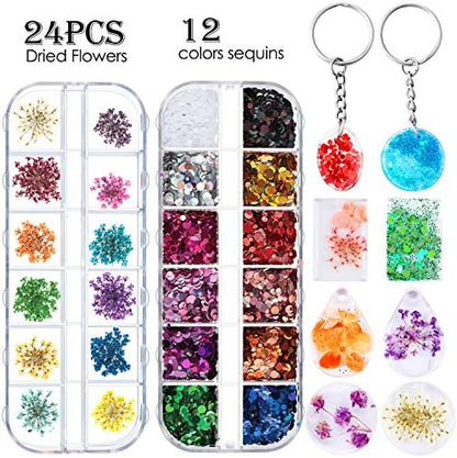 WILLBOND 67 Pieces Resin Keychain Molds Silicone with Hole, 5 Shapes - Image 3