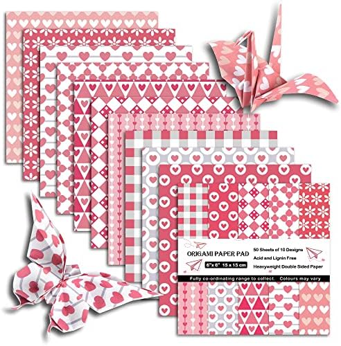 Origami Paper 6x6" Double Sided 50 Sheets 10 Colors Origami Kit,Craft Paper by Mifuner