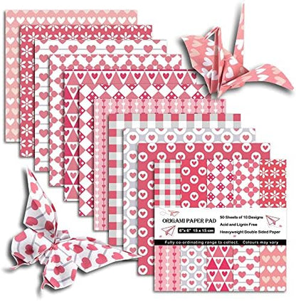 Origami Paper 6x6" Double Sided 50 Sheets 10 Colors Origami Kit,Craft Paper by Mifuner