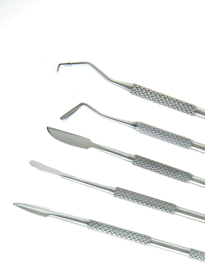 SE 12-Piece Stainless Steel Wax Carvers Set, Wax & Clay Sculpting Tools, Double Ended Carving Kit for Modeling, Sculpting and Shaping, Silver - DD312