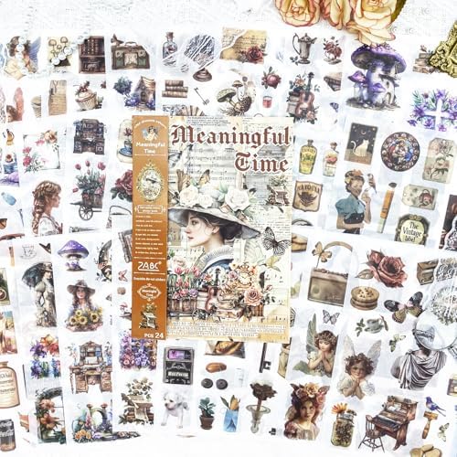 478pcs Pre-Cut Vintage Scrapbook Sticker Book for Adults and Teens, Washi Stickers for Scrapbooking Supplies,Journaling Stickers Aesthetic Ephemera for Junk Journals, DIY Crafts Arts Decorative - Image 3