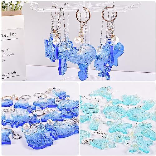 Attuslla 2 PCS Resin Earring Molds Ocean Series Pendant Resin Molds Silicone Jewelry Silicone Resin Molds Making Kits with Ear Hooks, Jump Rings for DIY Earrings, Necklace, Pendant Supplies - Image 5