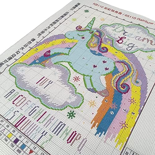 Howie's Needlepoint Cross Stitch Kits, 14CT Pre-Printed Pattern Needlepoint Kits, Full Range of Stamped Starter Kits (Rainbow Unicorn, 11.8 x 15 Inch) - Image 3