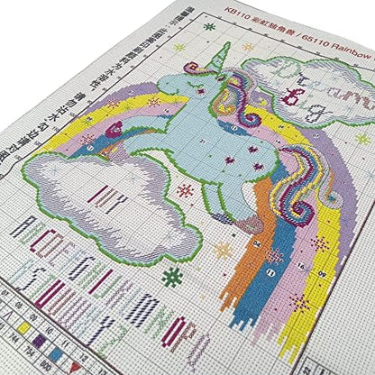Howie's Needlepoint Cross Stitch Kits, 14CT Pre-Printed Pattern Needlepoint Kits, Full Range of Stamped Starter Kits (Rainbow Unicorn, 11.8 x 15 Inch) - Image 3