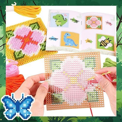 Pllieay 10-in-1 Cross Stitch Beginner Kit for Kids, Embroidery Kit - Image 4