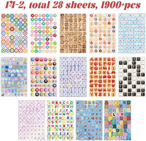 1900+Pcs Alphabet Letter Stickers Book for Journal Scrapbook Stickers - Image 6